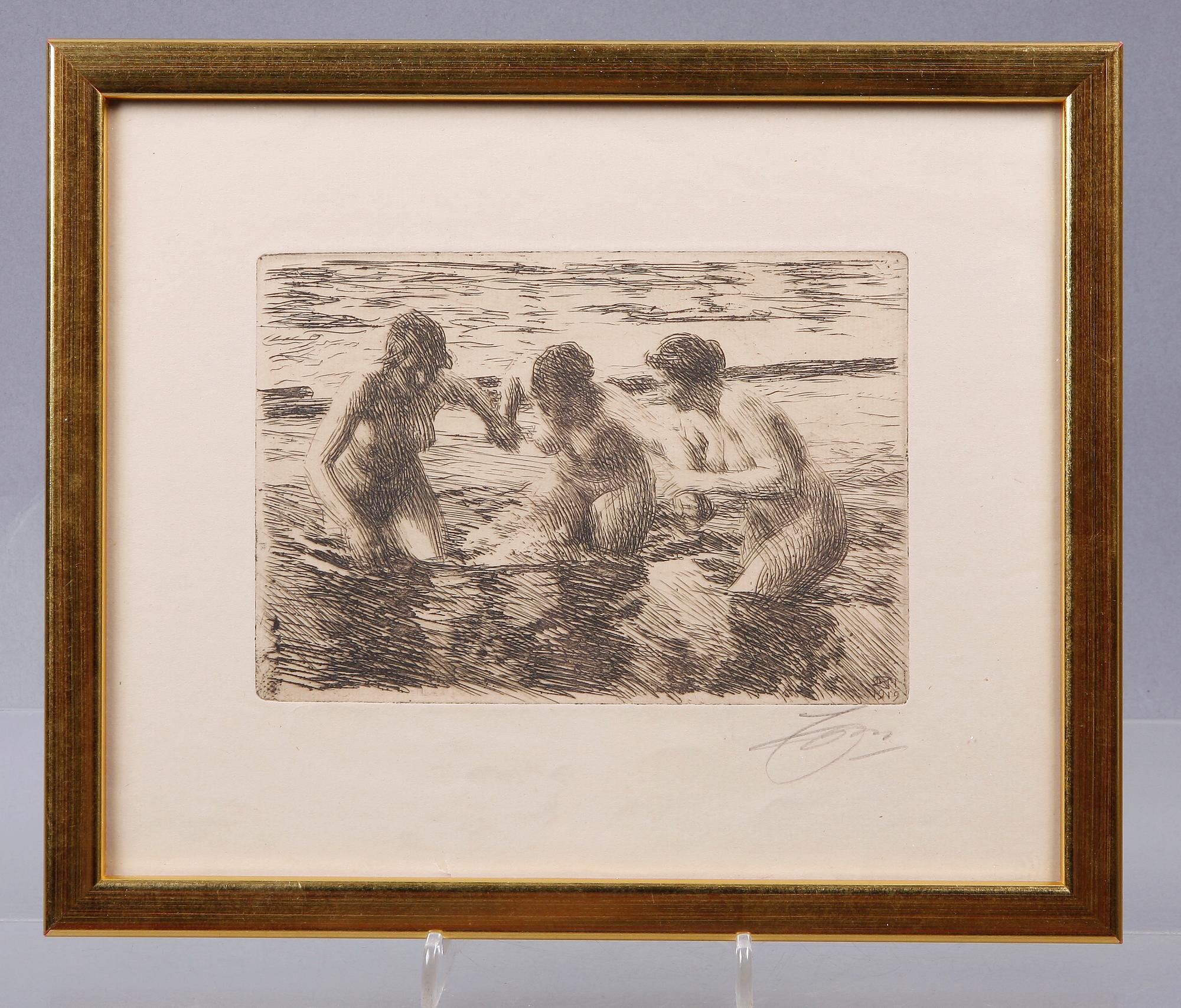 ANDERS ZORN, etsning, sign i blyerts.