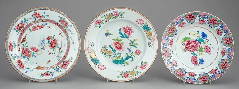 TALLRIKAR, 10 st, porslin, Qianlong, Kina 1700-tal.
