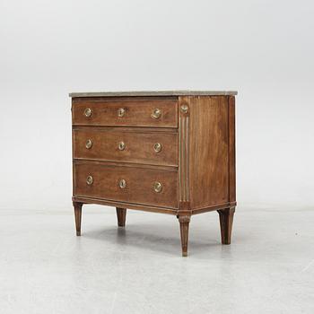 A Swedish late gustavian chest of drawers, late 18th century.