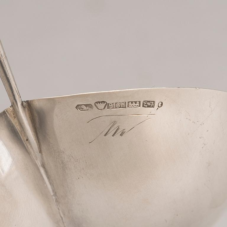 TAPIO WIRKKALA, A leaf shaped silver bowl, marked TW, Hämeenlinna, Finland 1958.