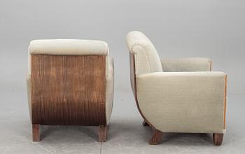 FÅTÖLJER, art deco, 1900-talets mitt.