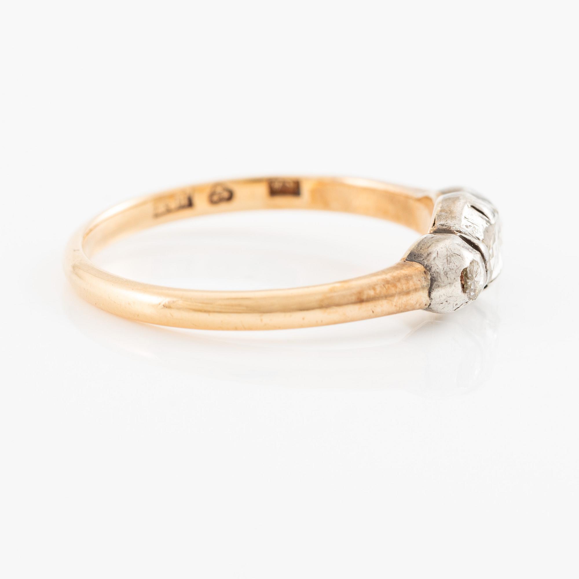 Ring 18K guld och silver med rosenslipade diamanter.