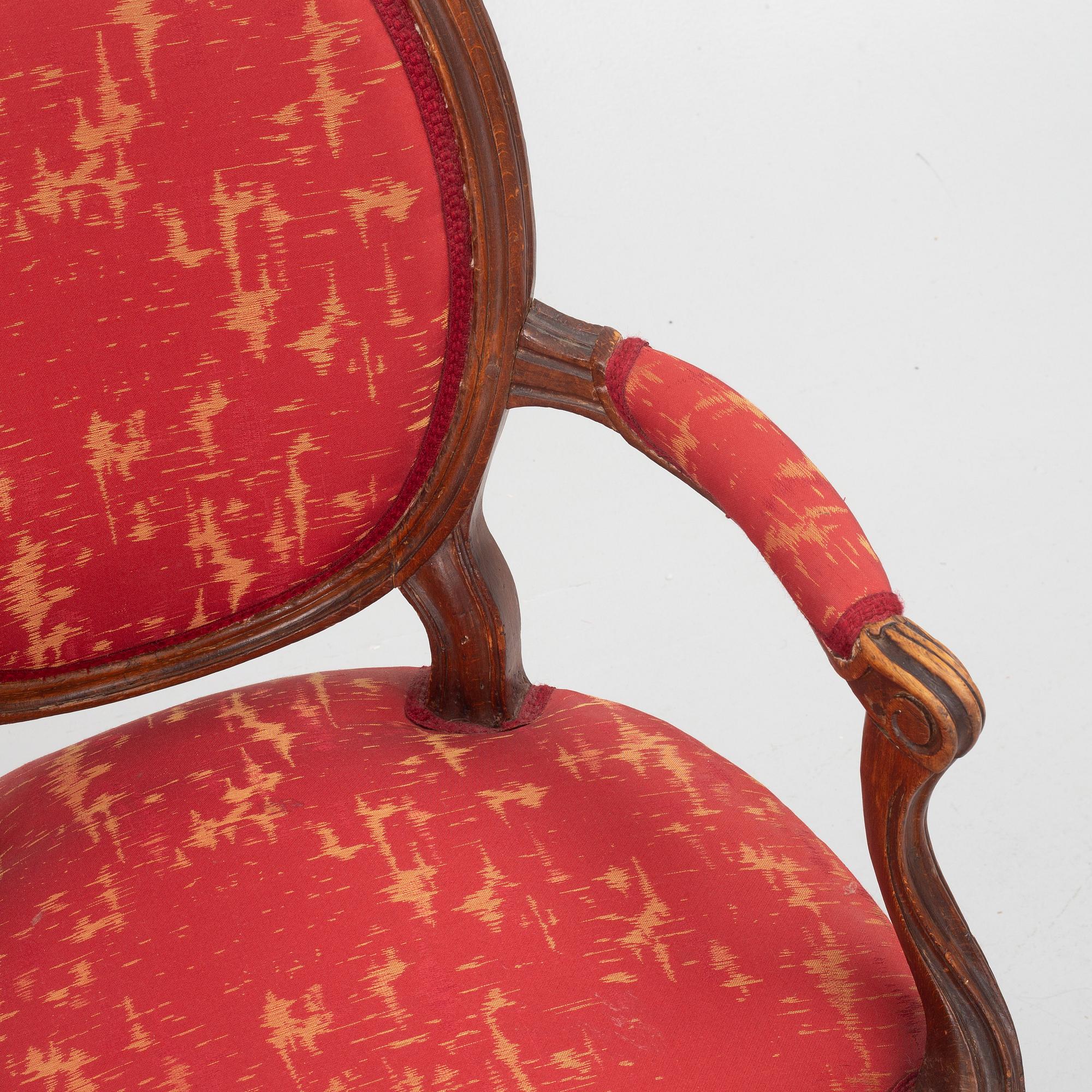 A pair of Louis XVI armchairs, second part of the 18th century.