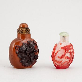 Two Chinese snuff bottles, early 20th century.