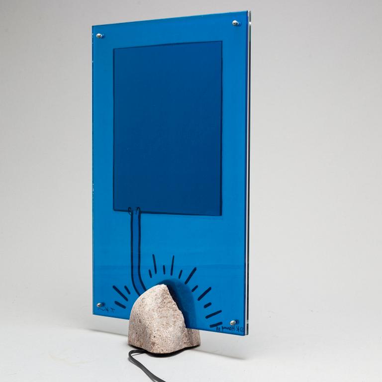KEITH HARING & TOSHIYUKI KITA, a glass table lamp for Kreon, 1988.
