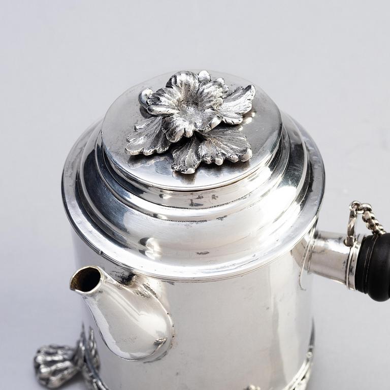 A Swedish 18th century silver coffee-pot, mark of Melchior Faust, Gothenburg 1797.