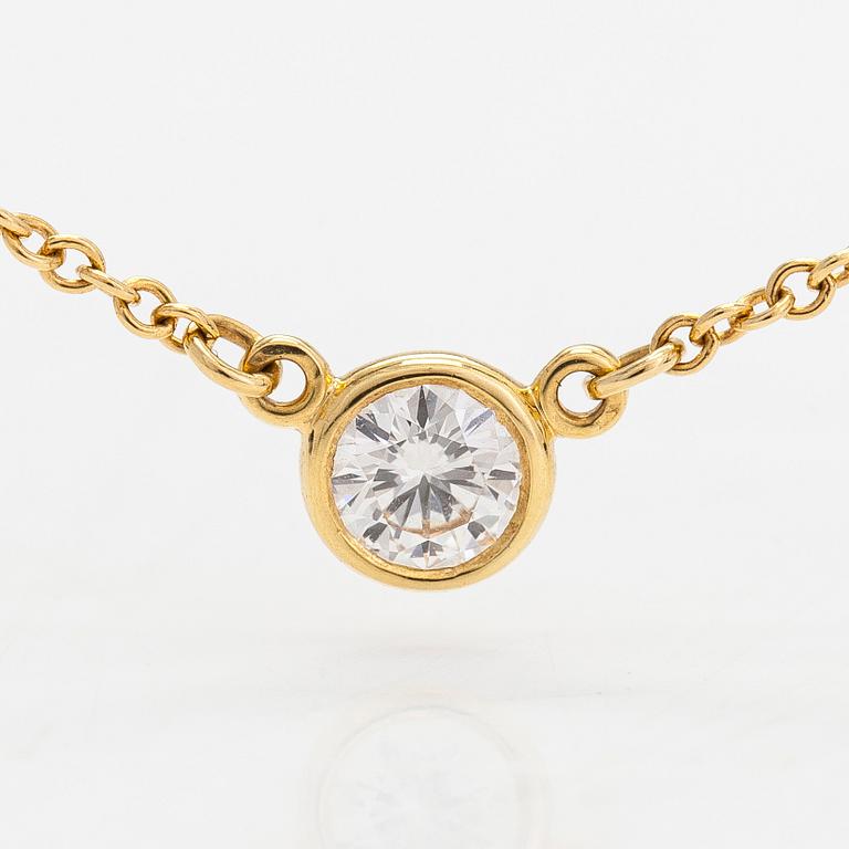 Tiffany & Co, Elsa Peretti, an 18K gold necklace with a diamond approx. 0.12 ct.