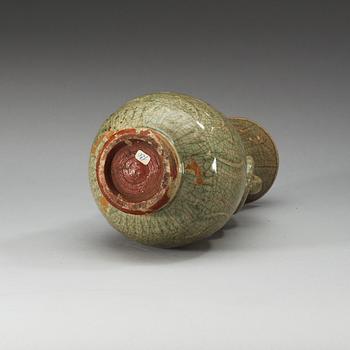 A celadon glazed vase, Ming dynasty.