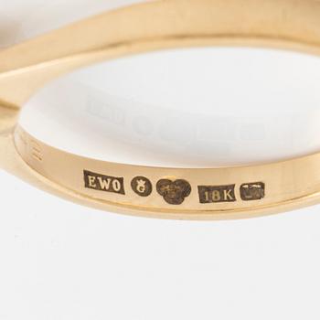 Ring, 18K guld med briljantslipad diamant.