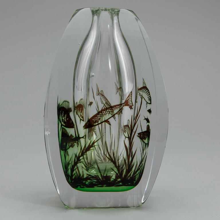 VAS, glas, "fiskgraal" Edward Hald, Orrefors.