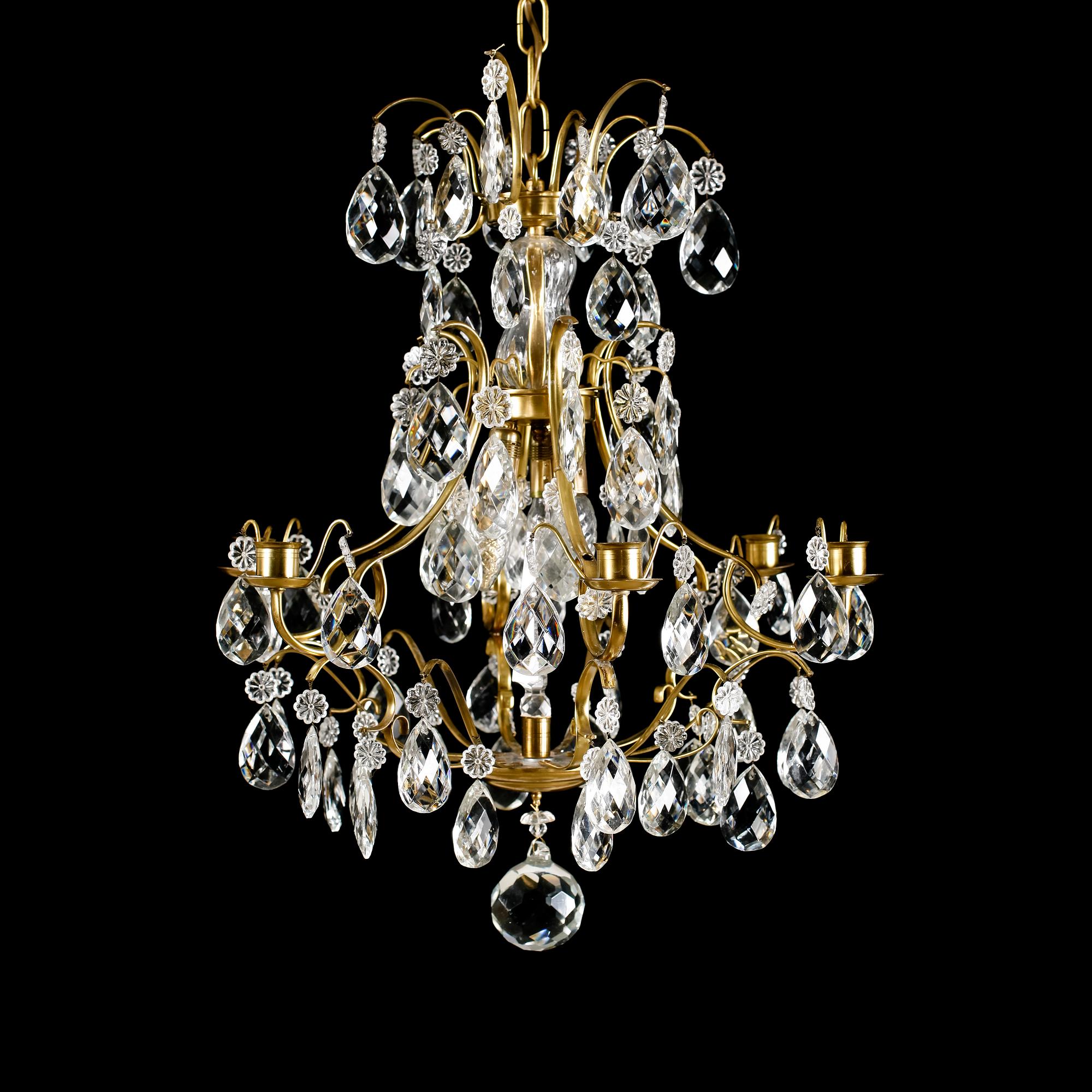 LJUSKRONA, barockstil, 1900-talets mitt, höjd 65 cm.