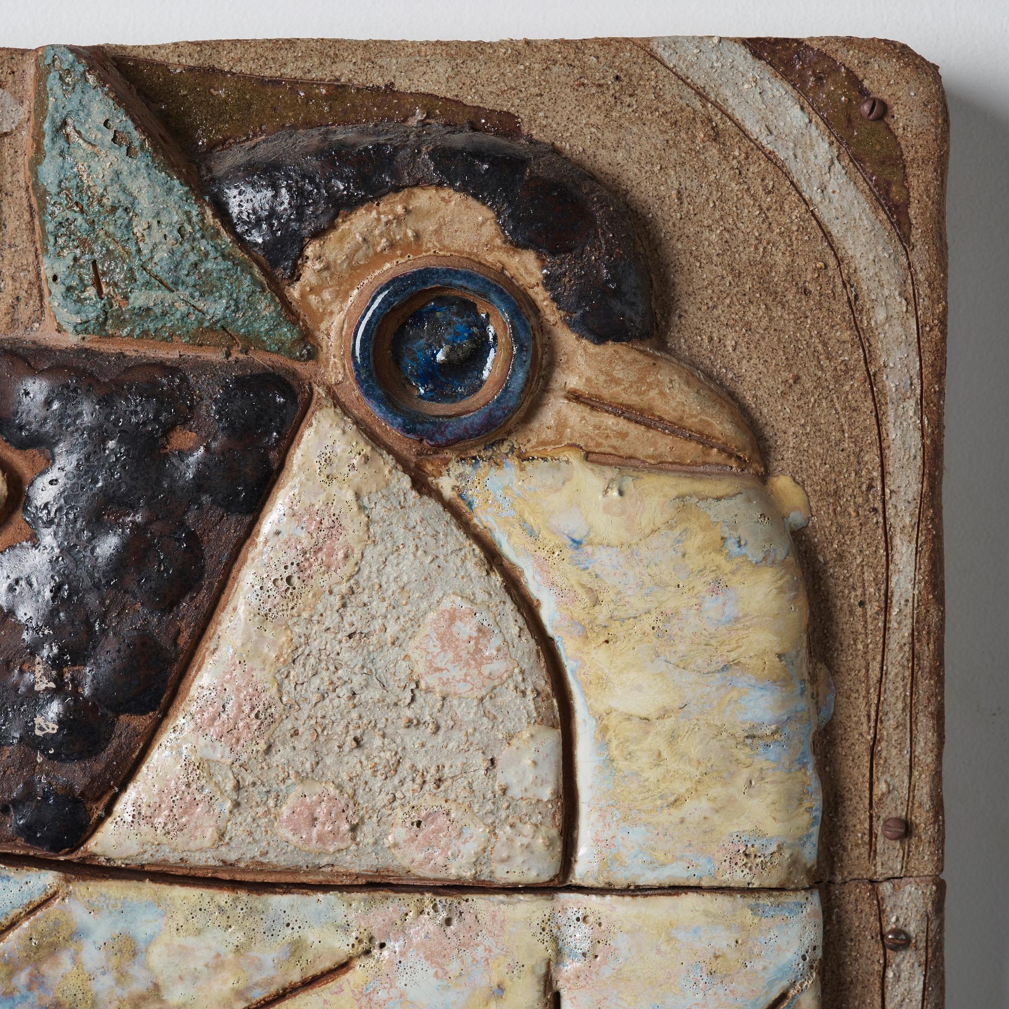 Tyra Lundgren, relief "Duvan Columbus", egen ateljé 1950-60-tal.