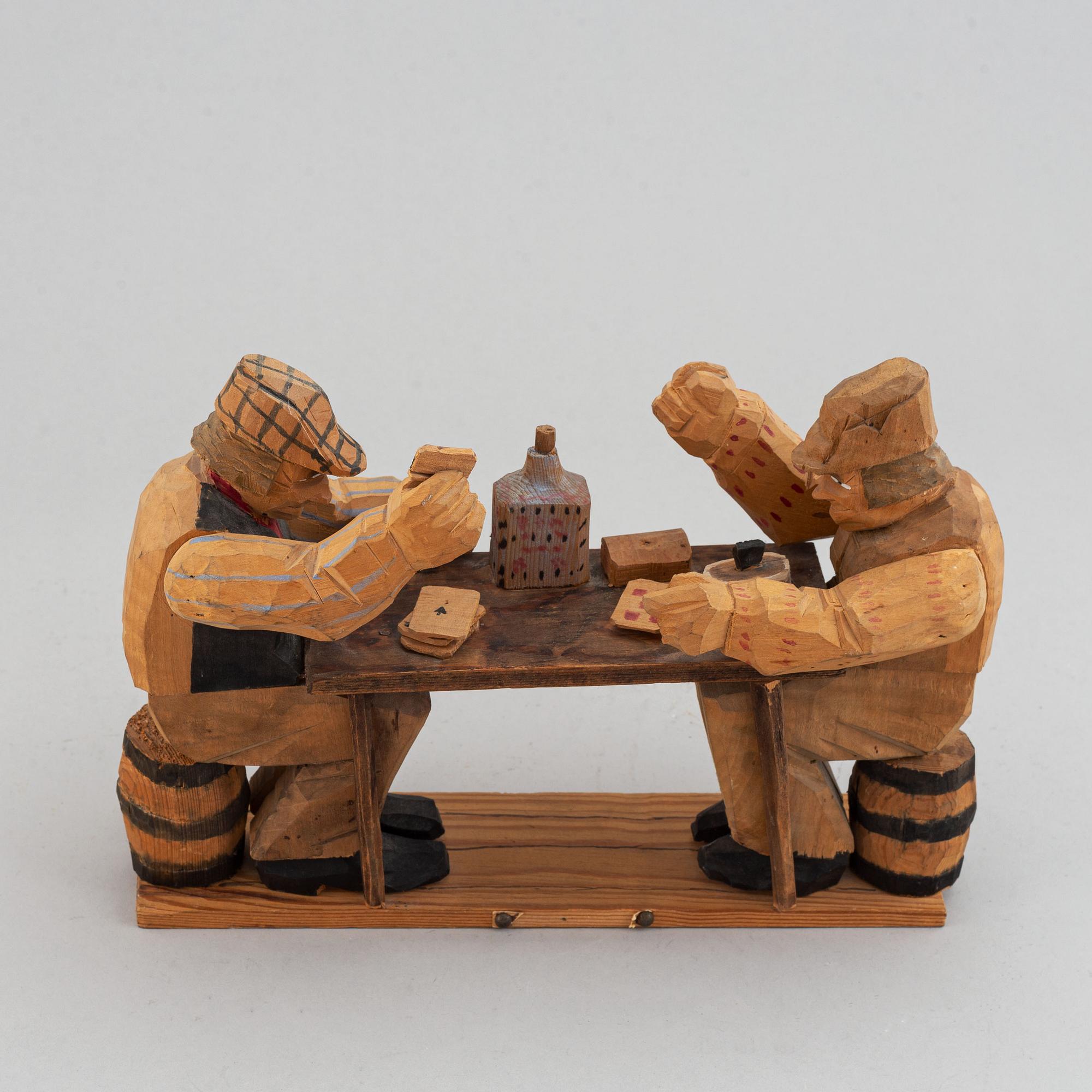 Oidentifierad konstnär, träskulptur, signerad och daterad 1920.