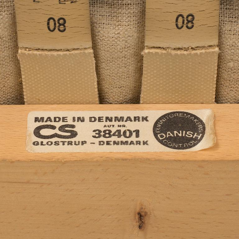 A 1960's Danish sofa, with 2 easy chairs and 2 tables by Glostrup.