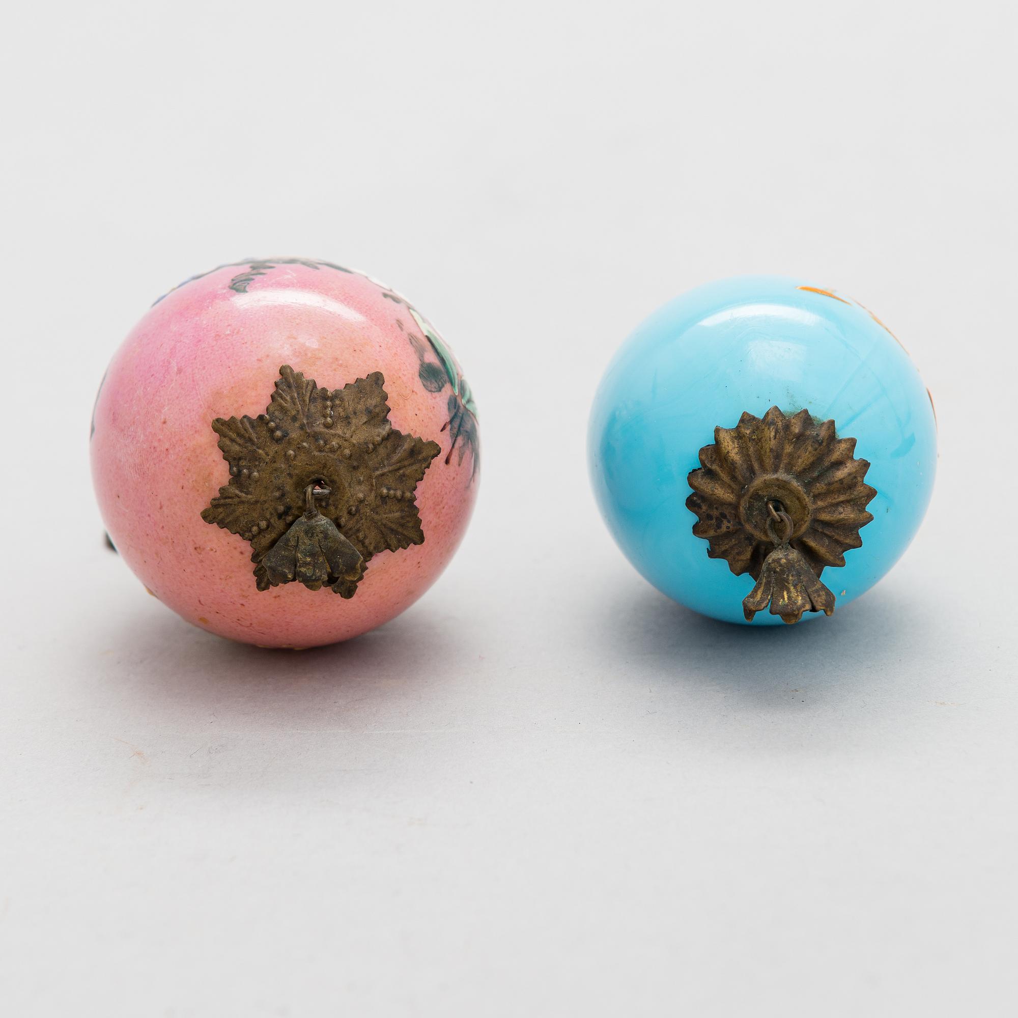 Two late 19th century Russian decorative eggs.