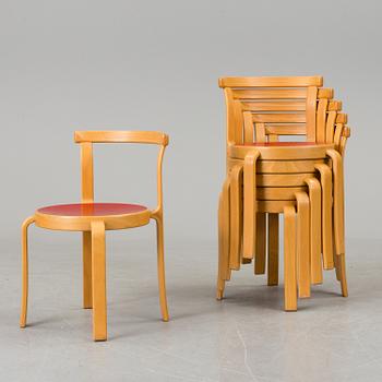 A set of six chairs by Magnus Olesen, Durup, Denmark.