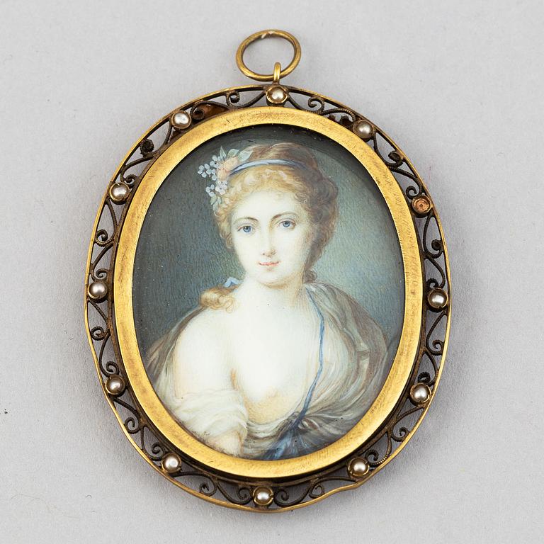 Unknown artist 19th Century. Miniature. Unsigned.