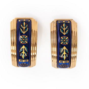 Michaela Frey, armband, halssmycke, örhängen, förgylld metall, emalj, Österrike.