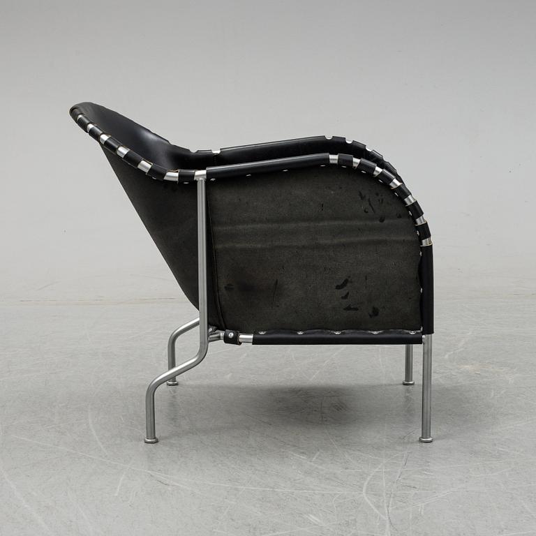 Mats Theselius, a 'Bruno' tubular steel and leather lounge chair, Källemo AB, designed in 1997.