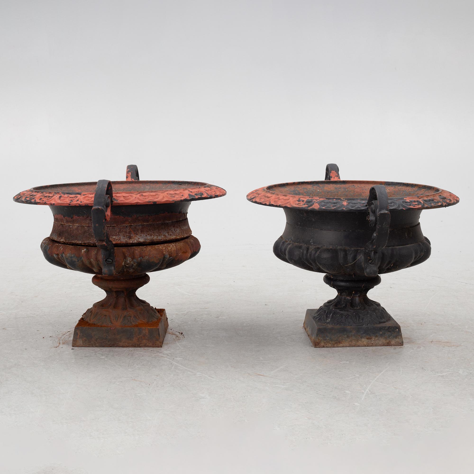 Garden urns, a pair, circa 1900.