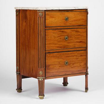 A late Gustavian mahogany commode, Stockholm, late 18th century.