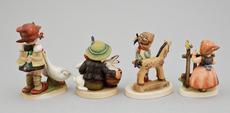 FIGURINER, 4 st, porslin, Hummel, Goebel.