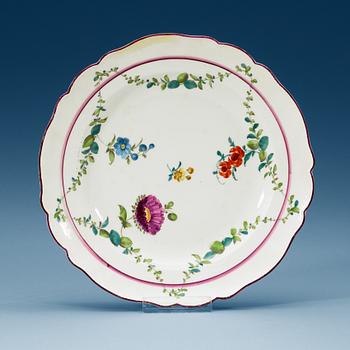 A set of nine Meissen dinner plates, 18th Century.