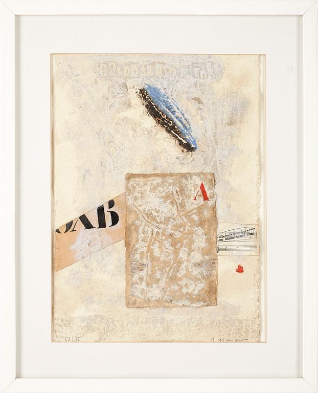 JAMES COIGNARD, carborundumetsning med collage, signerad och numrerad 52/75.