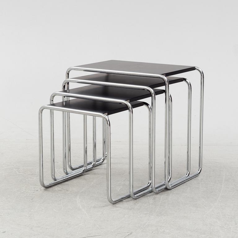 Marcel Breuer, a four-piece model B9 nesting table from Thonet.