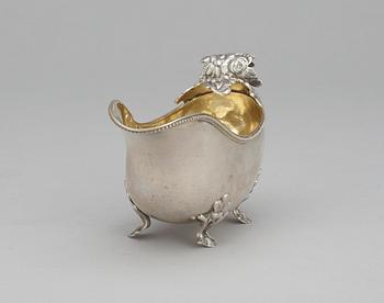 A Swedish 18th century parcel-gilt cream-jug, makers mark of Anders Schotte, Uddevalla 1797.