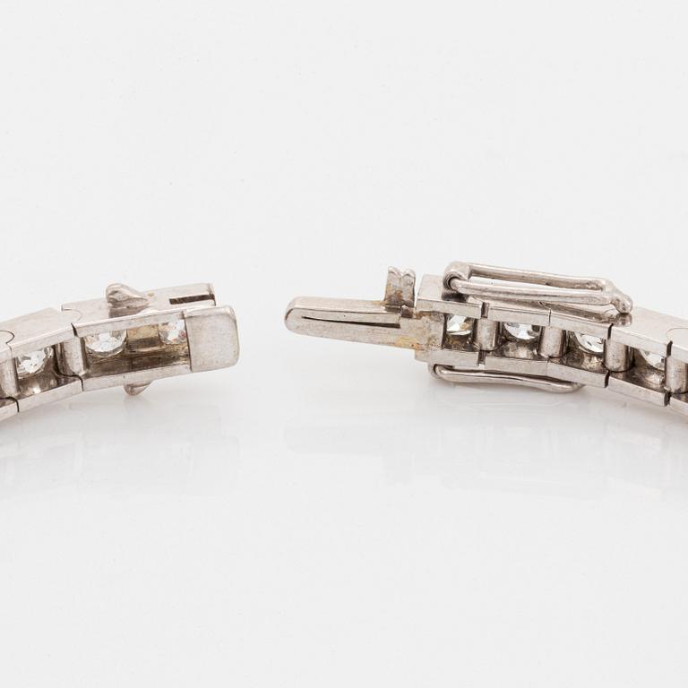 Armband 14K vitguld med gammalslipade diamanter.