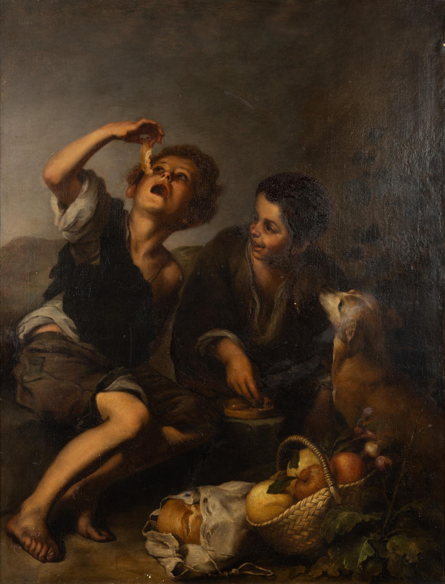 Bartolomé Esteban Murillo, kopia efter, 1800-tal. "The Pie eaters".