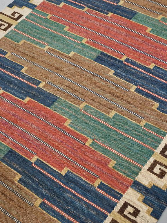 Märta Måås-Fjetterström, Matto, "Blå heden", flat weave, ca 218,5-222 x 148,5 cm, signed AB MMF.