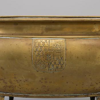 A 19th century brass jardiniere.