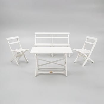 A 'Torpet' garden sofa, a table and two chairs, Hillerstorp.