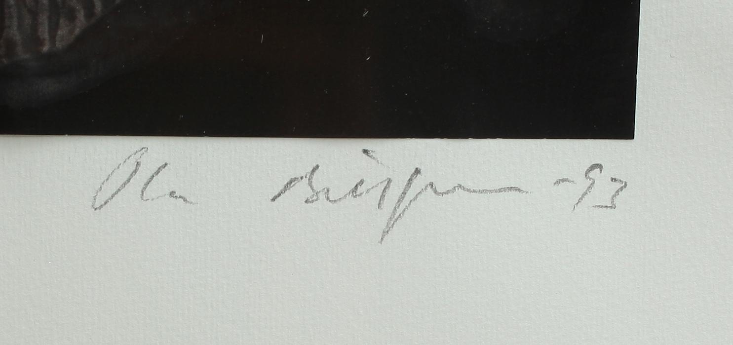 OLA BILLGREN, collage och akryl på papper, sign o dat -93.