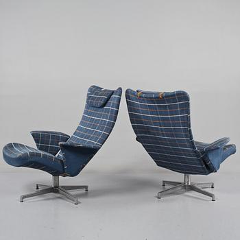 FÅTÖLJER, ett par, "Curvatur", Alf Svensson, 1960/70-tal.