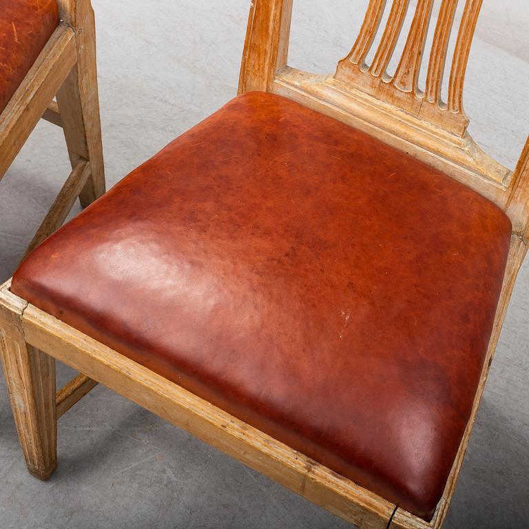 A set of three Gustavian chairs by Carl Johan Wadström (master in Stockholm 1788-1816).