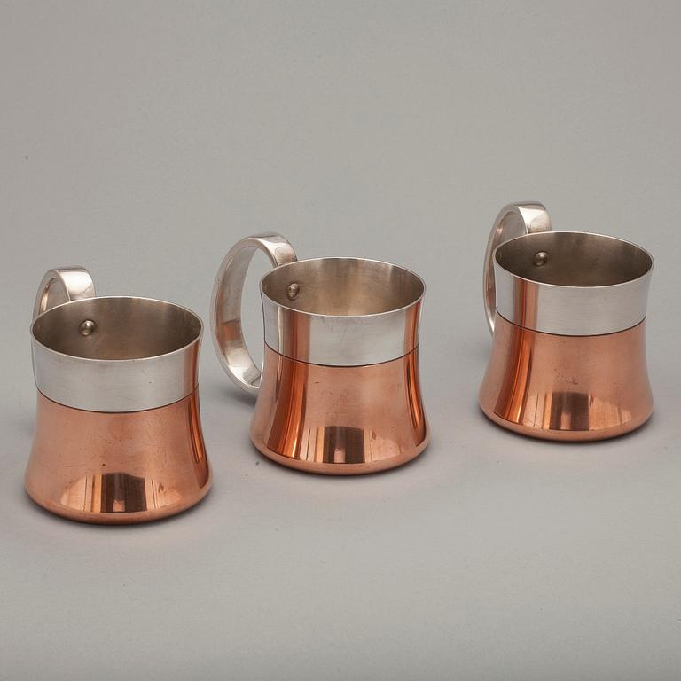 STOP, 3 st, koppar och nysilver, Georg Jensen, Danmark, 1900-talets andra hälft.