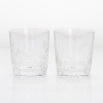 Drinking glasses, 21 pcs, with animal motifs, possibly Germany, late 20th century.