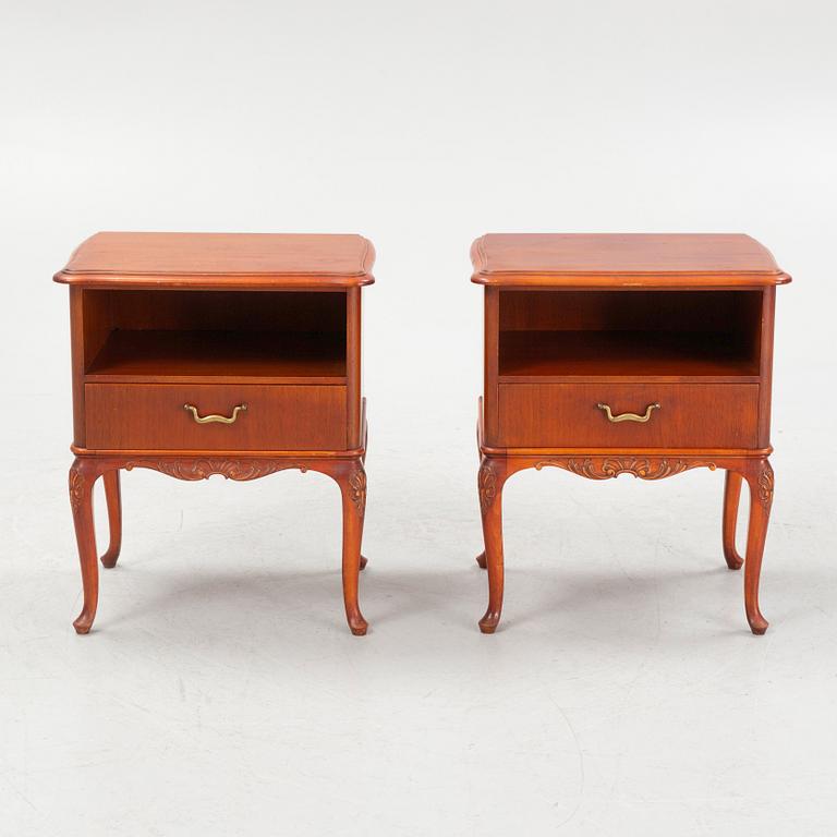 A pair of bedside tables, mid 20th Century.