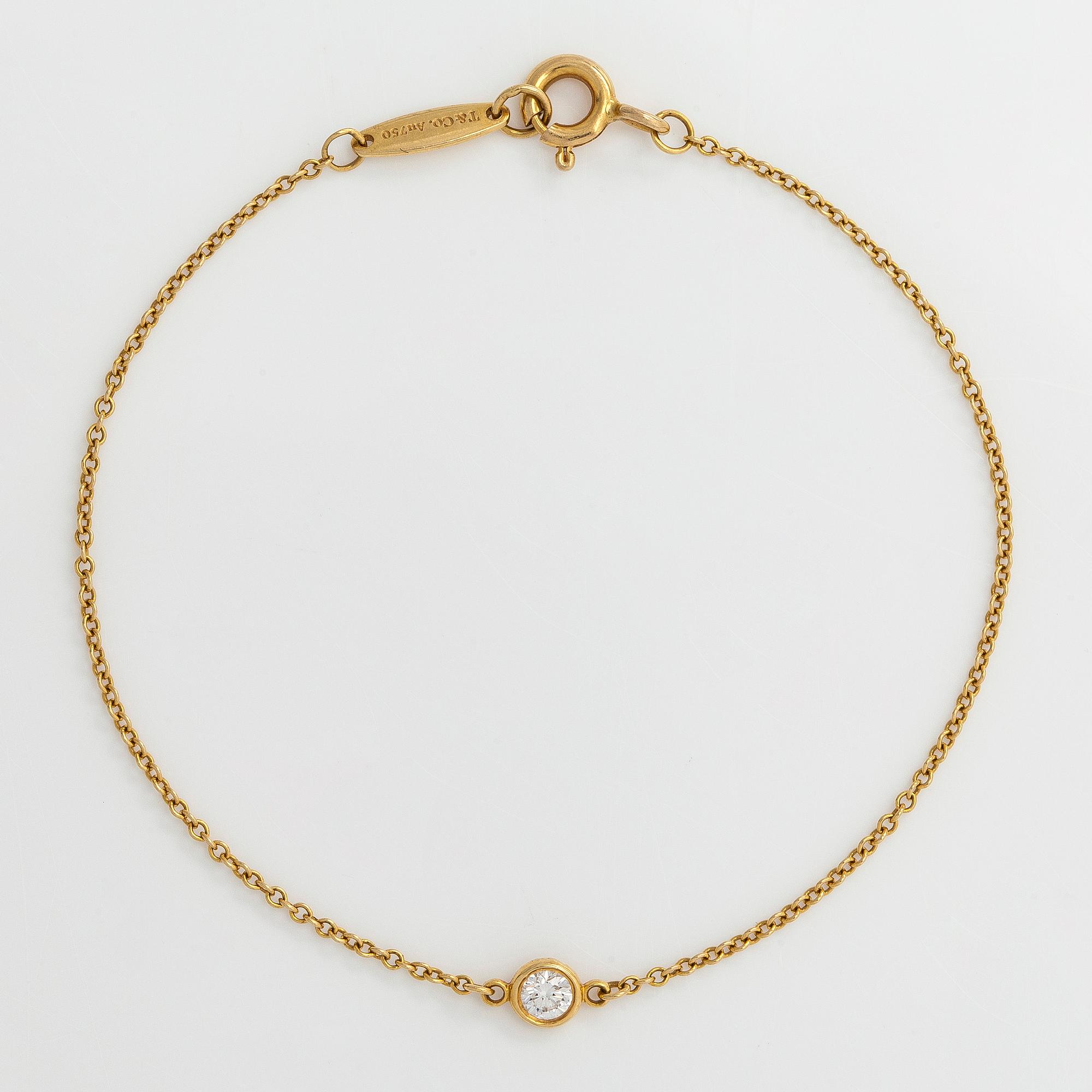 Tiffany & Co, Elsa Peretti, rannekoru, "Diamonds by the Yard", 18K kultaa, timantti n 0.08 ct.