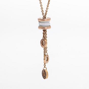 Bulgari, collier, "B.zero1", 18K guld, keramik och diamanter.