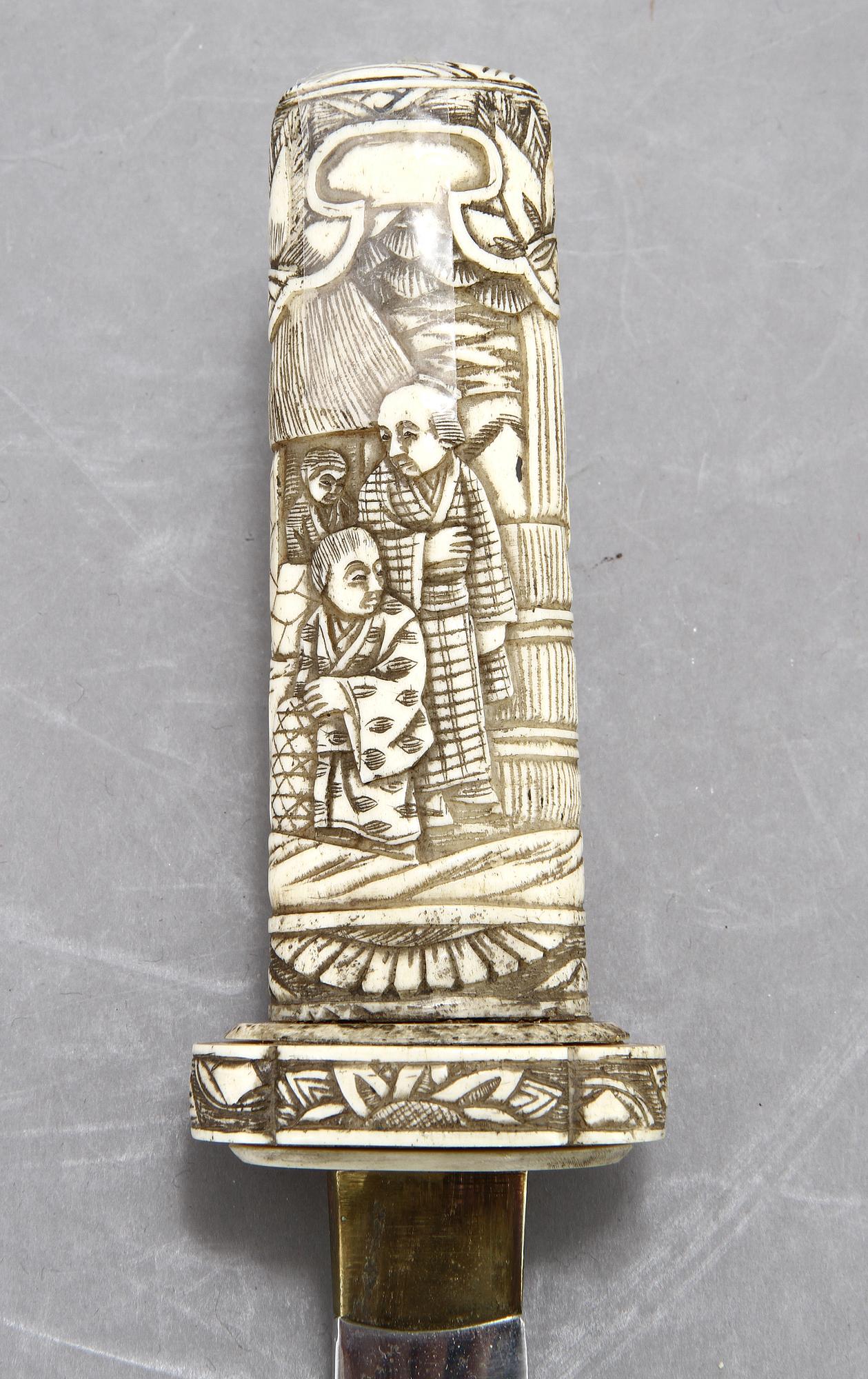 KNIV, ben, orientalisk, 1800/1900-tal.