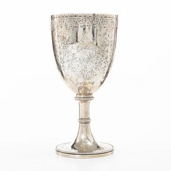 A British silver prize cup, mark of William Stocker, London, 1861.