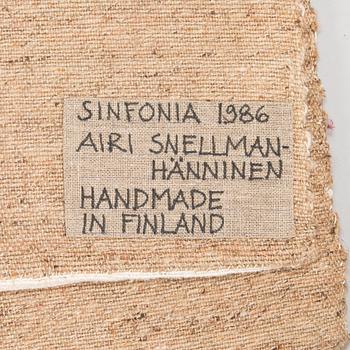 Airi Snellman-Hänninen, an art textile signed Airi Snellman-Hänninen 1986.