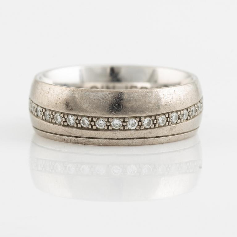 White gold and brilliant cut diamond ring.
