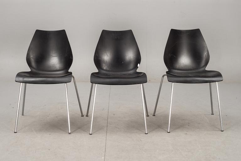 STOLAR, 3 st, "Maui", Vico Magistretti för Kartell, Italien, märkta.