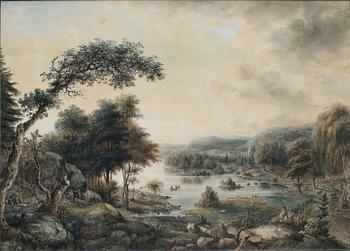 Elias Martin, "Jaktscen i skärgården vid Forsmark" ( Hunting scene in the archipelago at Forsmark, Sweden ).