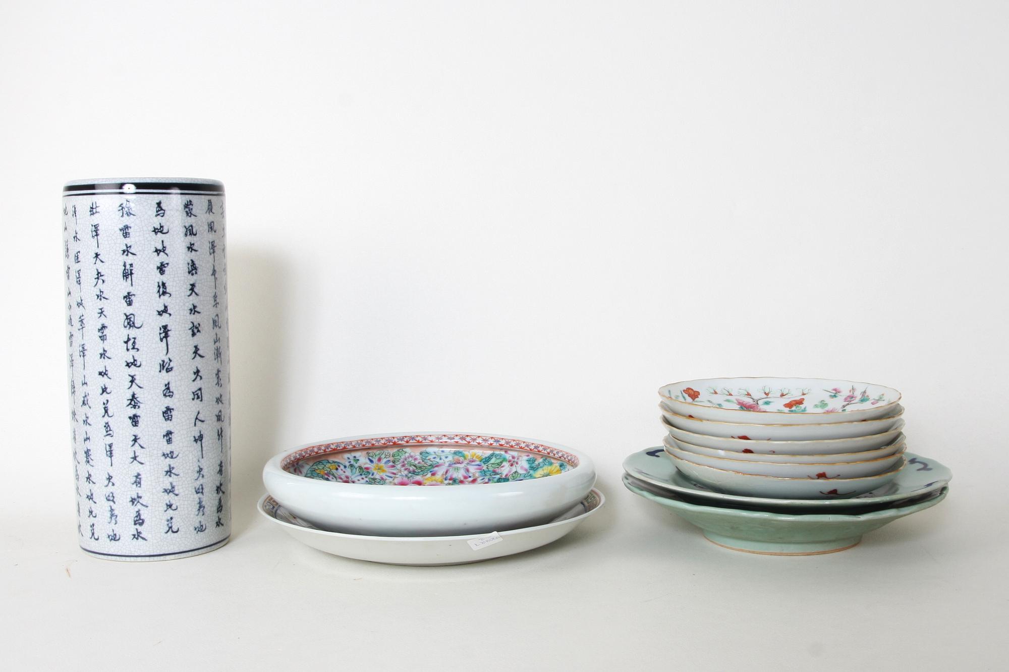 PARTI PORSLIN, 11 delar, Kina, 1800-1900-tal.